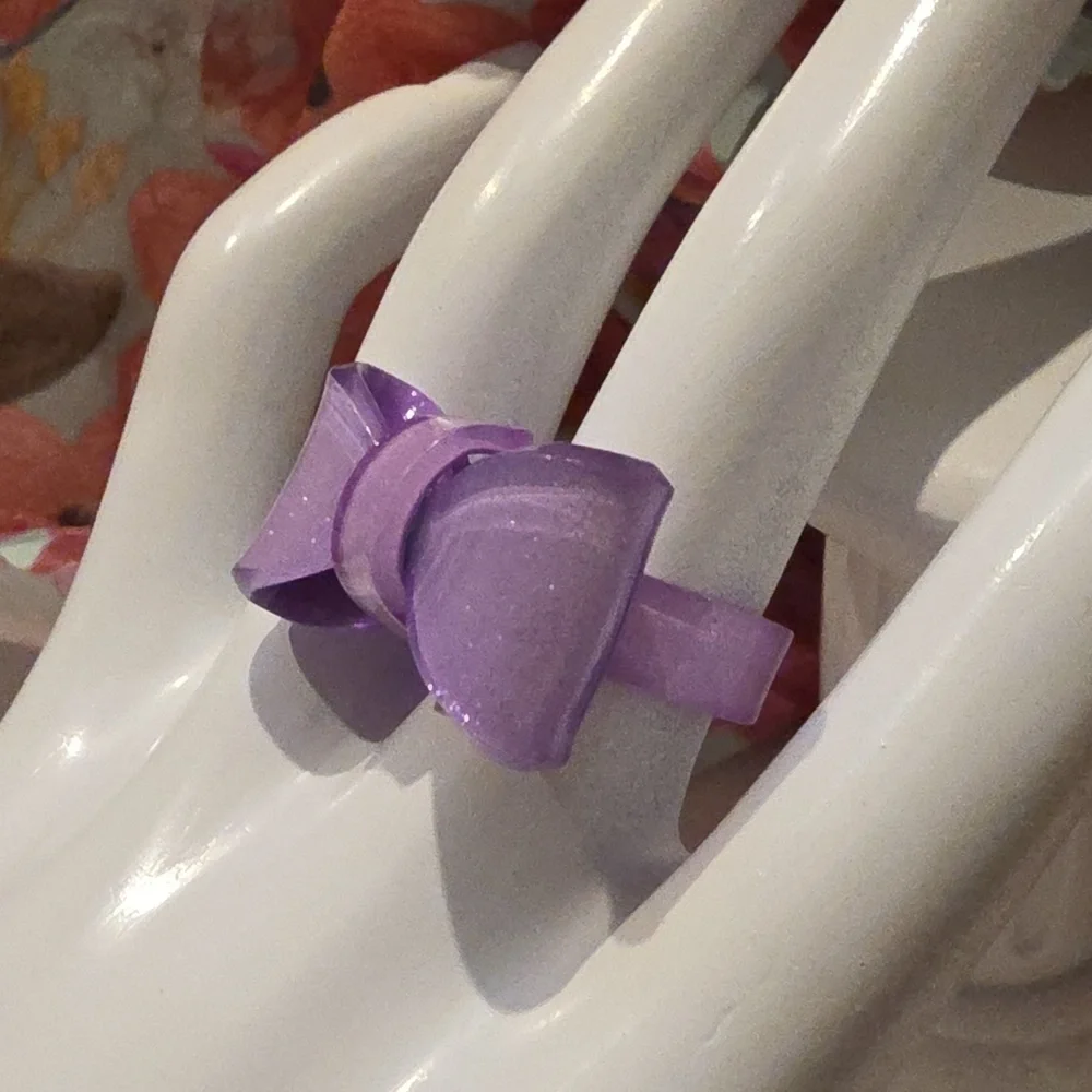 Purple Bow Acyrlic Adjustble Ring | NWOT